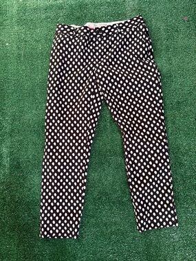 Banana Republic Black & White Polka Dot Slim Pants size 6